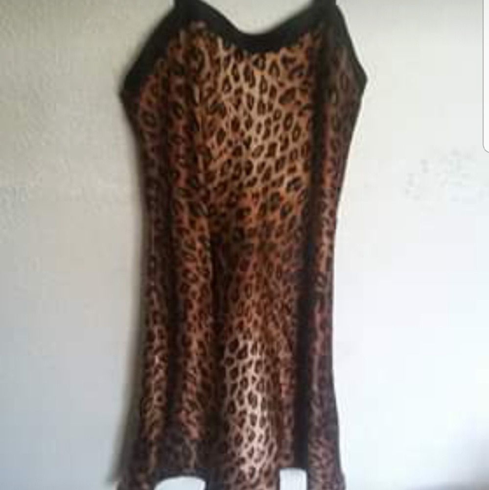 Kathy Ireland Intimates Satin Leopard Sleepwear